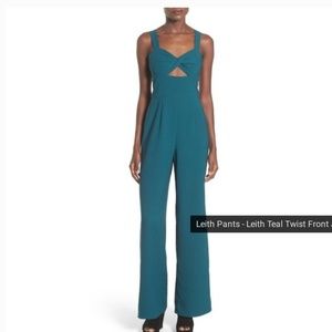 Teal Twist Front Jumpsuit